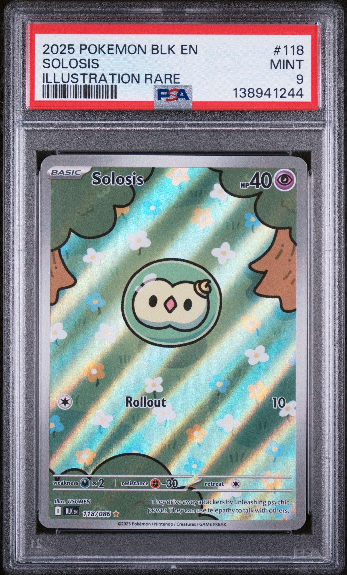 Pokemon - PSA 9 - Solosis - Black Bolt – Black Rose Hobbies