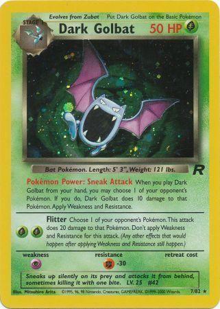 Dark Golbat (7) 7/82 - Team Rocket Unlimited Holofoil