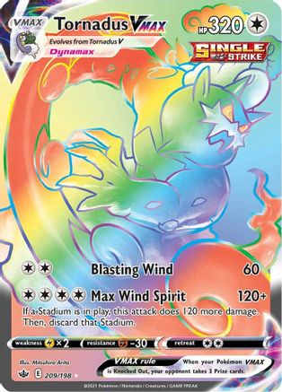 Tornadus VMAX (Secret) 209/198 - SWSH06 Chilling Reign Holofoil