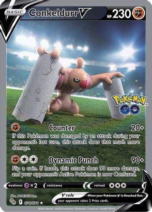 Conkeldurr V (Alternate Full Art) 74/78 - Pokemon GO Holofoil