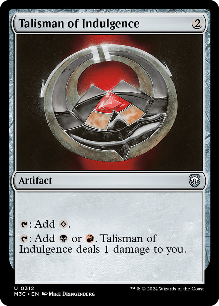 Talisman of Indulgence (M3C-312) - Modern Horizons 3 Commander