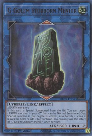 G Golem Stubborn Menhir (BLCR-EN043) - Battles of Legend: Crystal Revenge 1st Edition