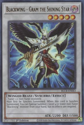 Blackwing - Gram the Shining Star (BLCR-EN063) - Battles of Legend: Crystal Revenge 1st Edition