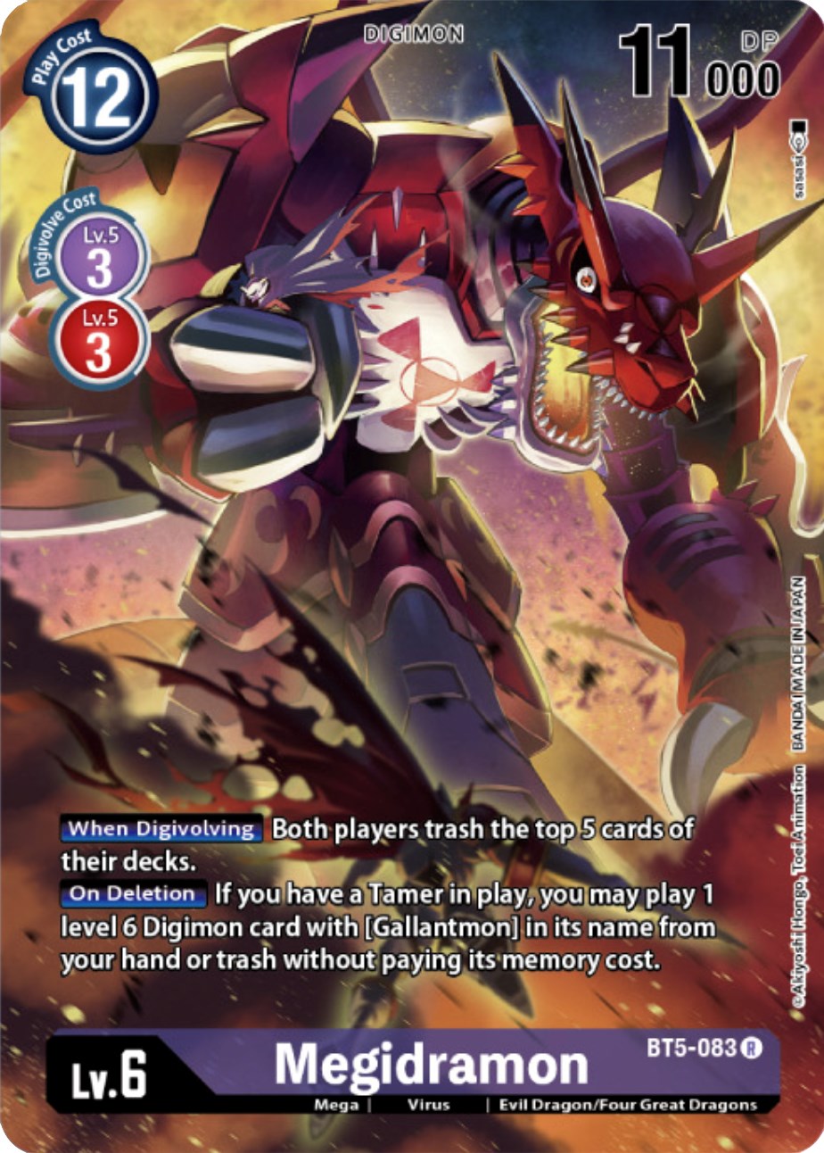 mega digimon cards Megidramon [BT5-083] (Digimon Card Game Deck Box Set) [Battle of Omni –  Black Rose Hobbies