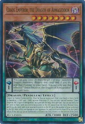Chaos Emperor, the Dragon of Armageddon (BLC1-EN026) - Battles of Legend: Chapter 1 1st Edition