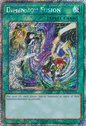 Dimension Fusion (Platinum Secret Rare) (RA03-EN136) - Quarter Century Bonanza 1st Edition