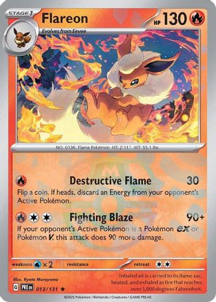 Flareon (Master Ball Pattern) 13 - SV Prismatic Evolutions Holofoil