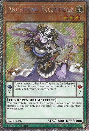 Archfiend Eccentrick (Platinum Secret Rare) (RA04-EN017) - Quarter Century Stampede 1st Edition