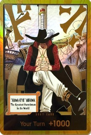 DON!! Card (Dracule Mihawk) (Gold) - The Azure Sea's Seven Foil