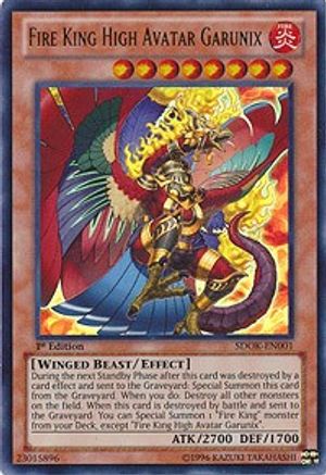 Fire King High Avatar Garunix (SDOK-EN001) - Structure Deck: Onslaught of the Fire Kings 1st Edition