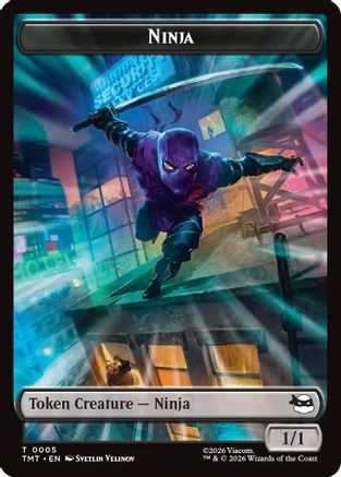 Ninja // Mutagen Double-Sided Token (TMT-5 // 9) - Teenage Mutant Ninja Turtles Foil