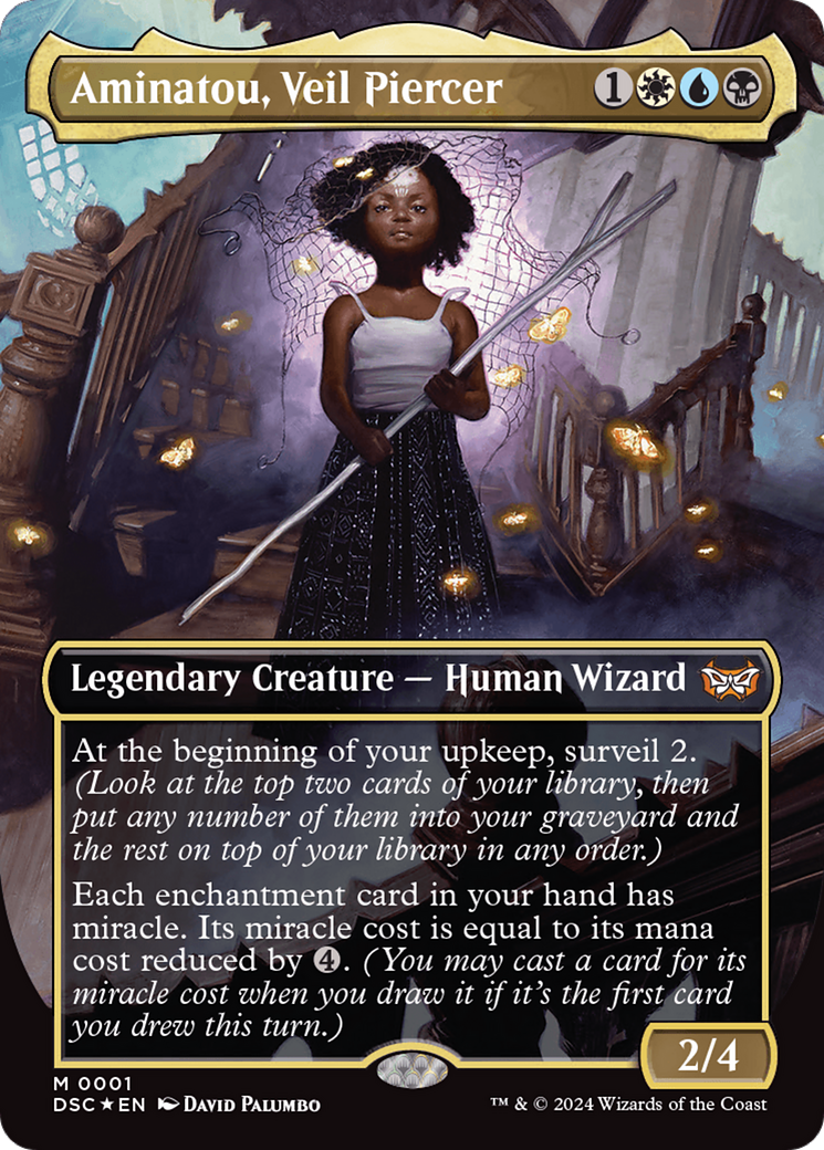 Aminatou, Veil Piercer (DSC-001) - Duskmourn: House of Horror Commander (Borderless)