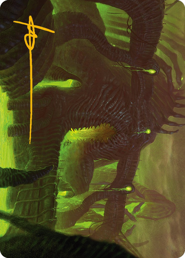 Carte d'art The Dross Pits (signature estampillée or) [Phyrexia : All Will Be One Art Series] 