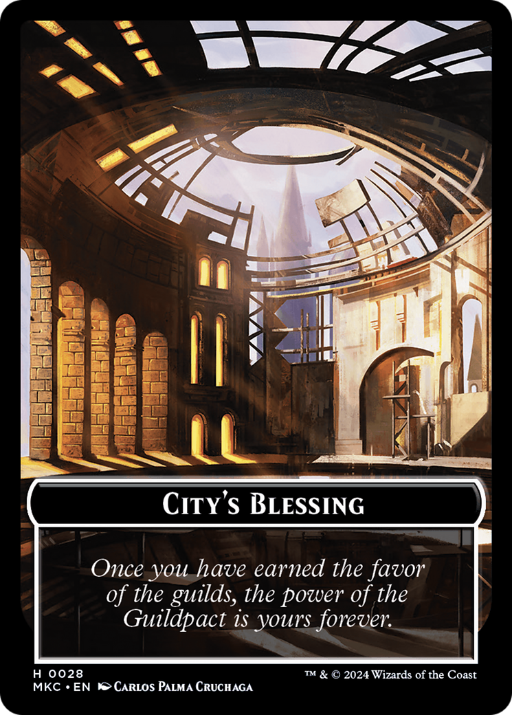 Bénédiction de la ville // Jeton double face de soldat humain [Meurtres à Karlov Manor Commander Tokens] 