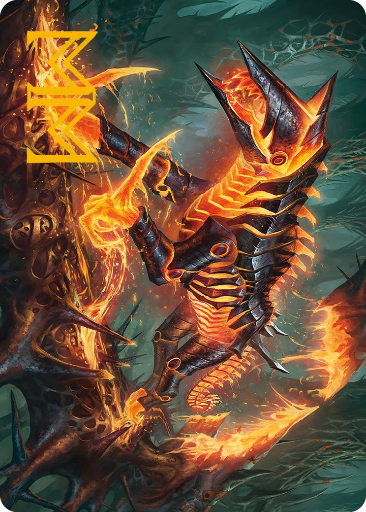 Carte d'art Kuldotha Cackler (signature estampillée or) [Phyrexia : All Will Be One Art Series] 
