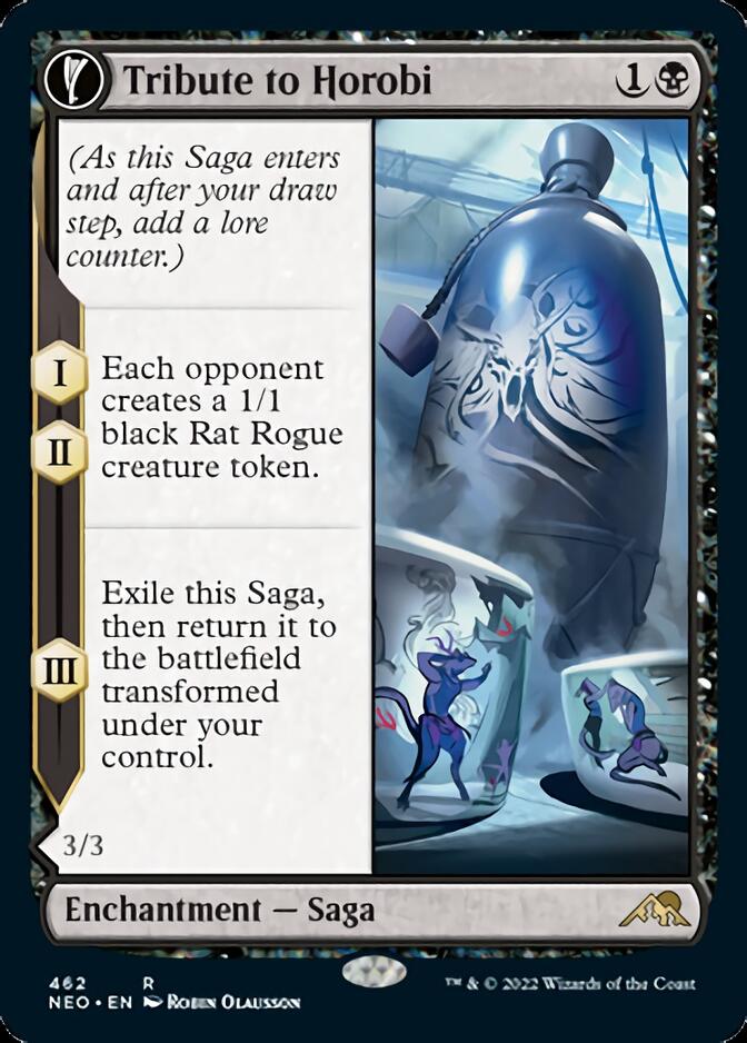 Tribute to Horobi (Extended Art) (NEO-462) - Kamigawa: Neon Dynasty: (Extended Art, fandfc, enchantment)