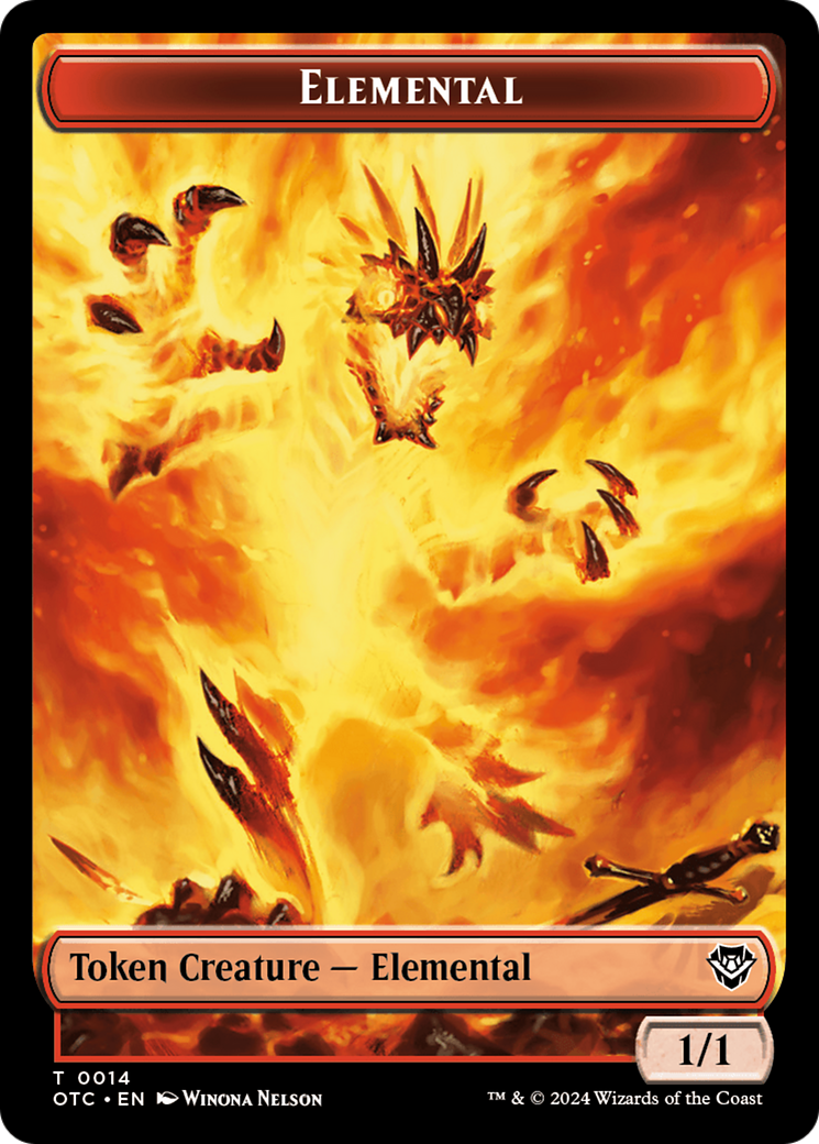 Illusion d'oiseau // Élémentaire (0014) Jeton double face [Jetons de commandant des hors-la-loi de Thunder Junction] 