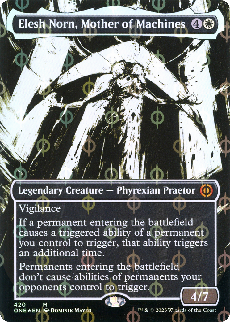 Elesh Norn, Mère des Machines (Feuille Ichor Step-and-Compleat sans bordure) [Phyrexia : Tous seront un] 