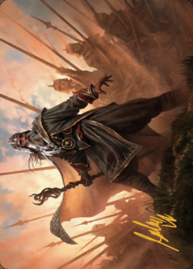 Hazezon, Shaper of Sand Art Card (Signature estampillée or) [Dominaria United Art Series] 