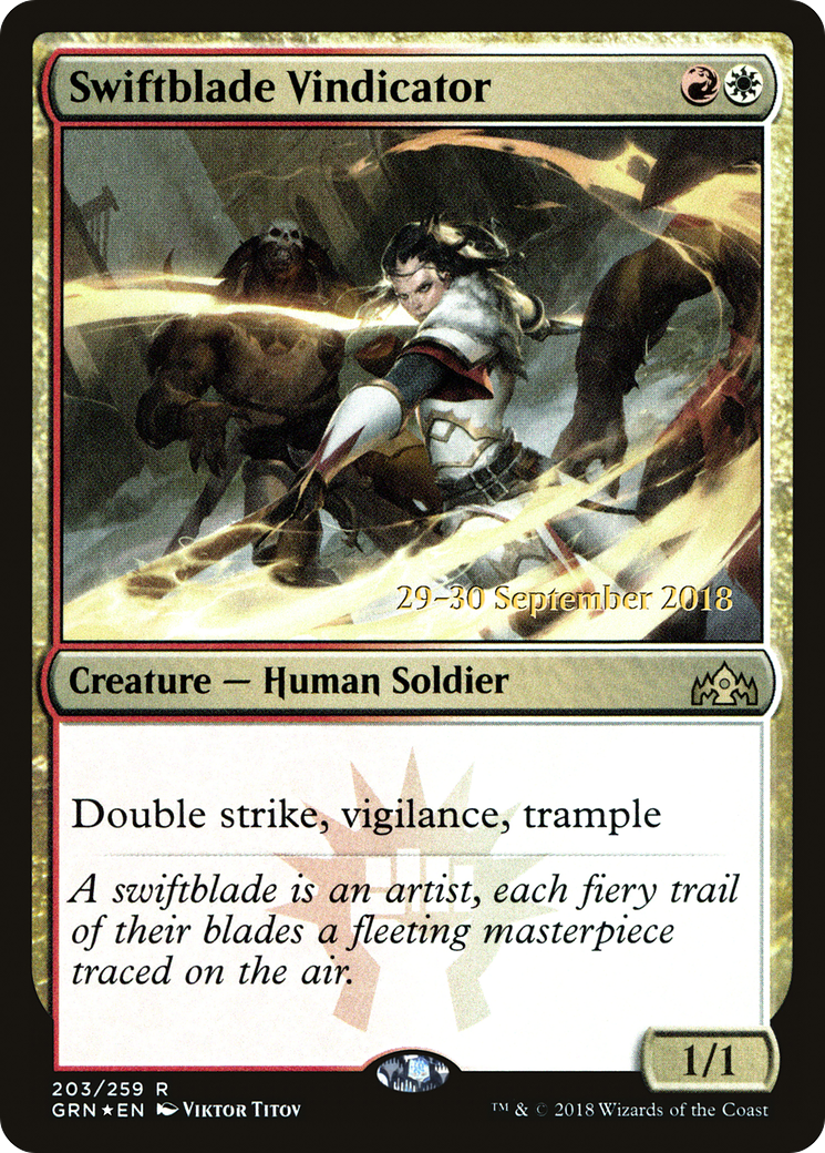 Swiftblade Vindicator (GRN) (PRE-203) - Guilds of Ravnica Promos Foil