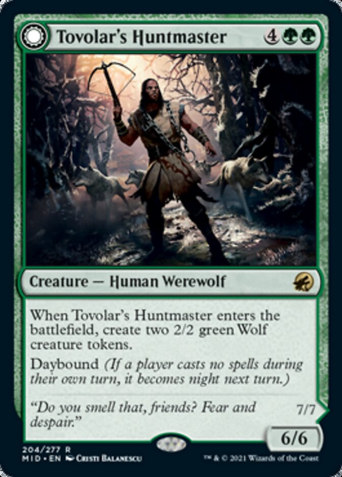 Tovolar's Huntmaster // Tovolar's Packleader (MID-204) - Innistrad: Midnight Hunt: (Double Faced Transform)