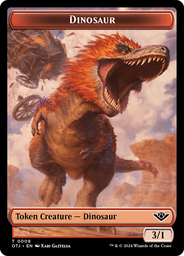 Jeton de dinosaure [Jetons des hors-la-loi de Thunder Junction] 