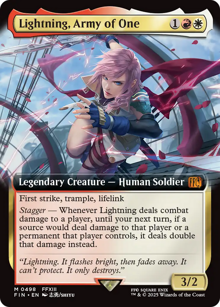 Lightning, Army of One (Extended Art) (FIN-498) - FINAL FANTASY: (Extended Art)