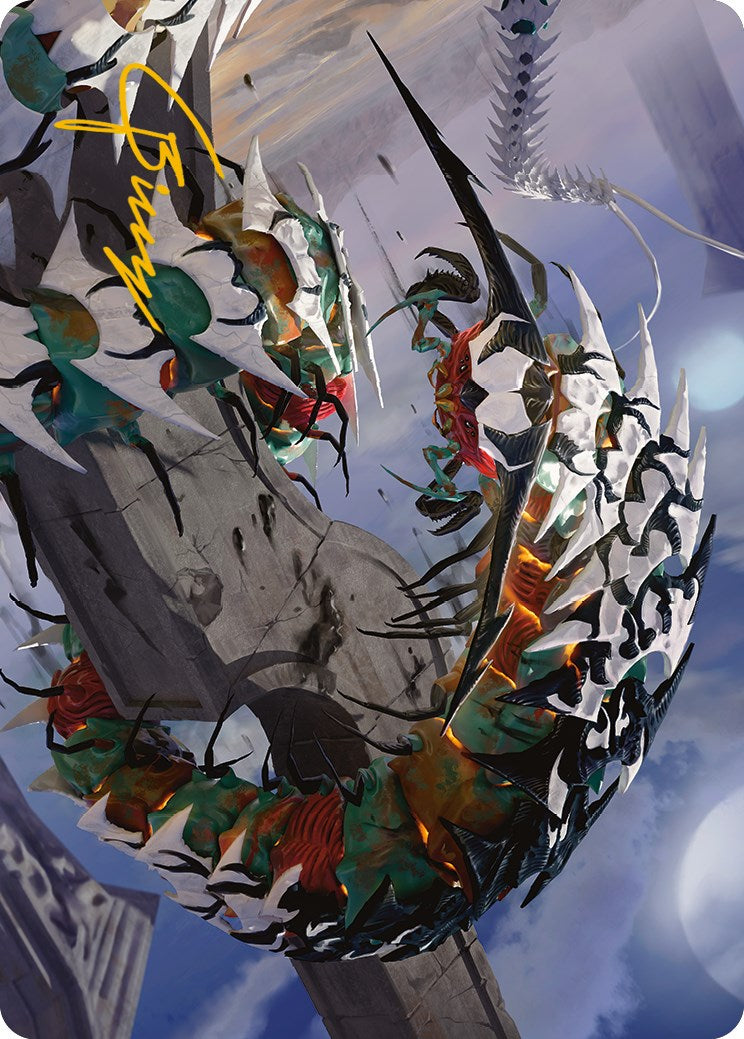 Carte d'art Skitterfang d'Atraxa (signature estampillée or) [Phyrexia : All Will Be One Art Series] 