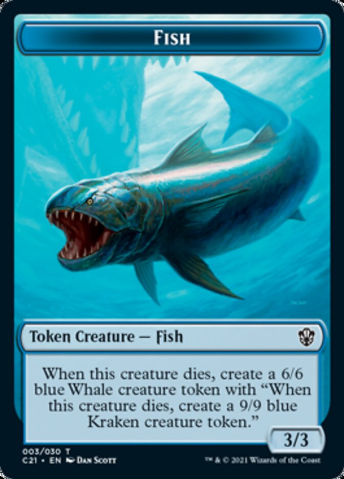 Bête (010) // Jeton double face poisson [Jetons Commander 2021] 