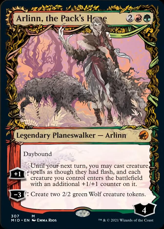 Arlinn, the Pack's Hope (Showcase) (MID-307) - Innistrad: Midnight Hunt: (Showcase, Double Faced Transform)