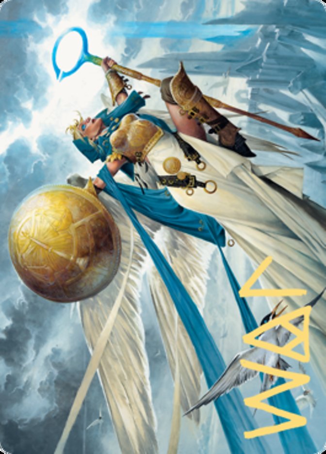 Linvala, Carte d'art Bouclier de Sea Gate (Signature estampillée or) [Zendikar Rising Art Series] 