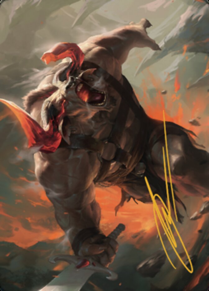 Carte d'art Furious Bellow (signature estampillée or) [Série Dominaria United Art] 