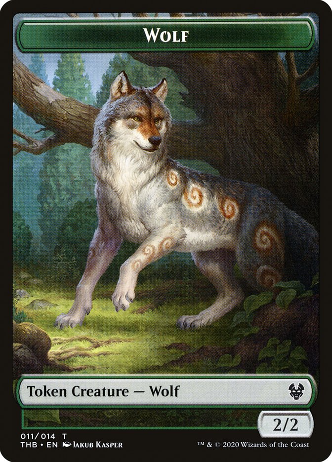 Soldat humain // Jeton double face loup [Theros Beyond Death Tokens] 