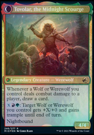 Tovolar, Dire Overlord // Tovolar, the Midnight Scourge (PRE-246S) - Innistrad: Midnight Hunt Promos: (Double Faced Transform) Foil