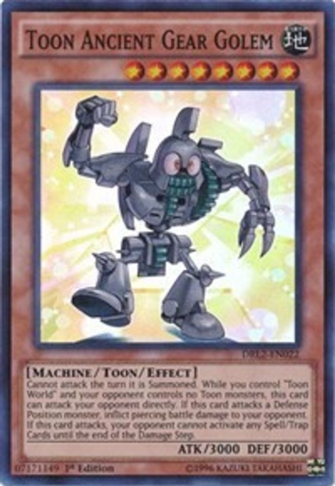 Toon Ancient Gear Golem (DRL2-EN022) - Super Rare