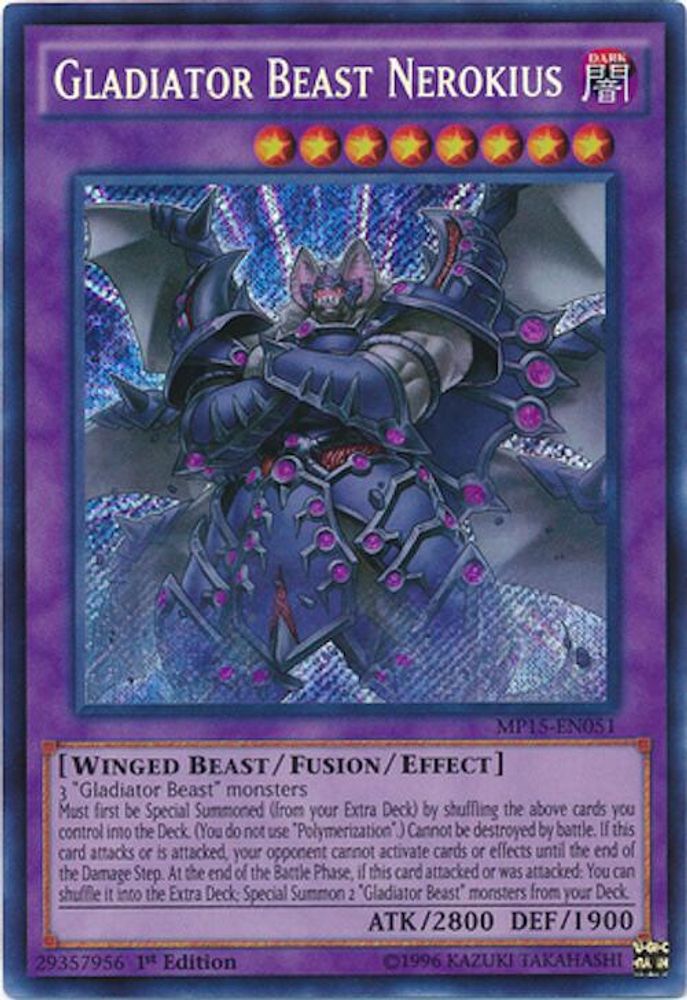 Bête Gladiateur Nerokius [MP15-EN051] Secret Rare 