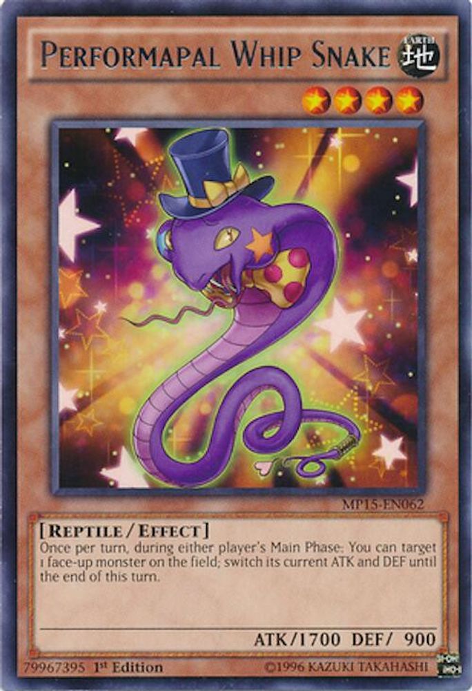 Performapal Whip Snake (MP15-EN062) - Rare