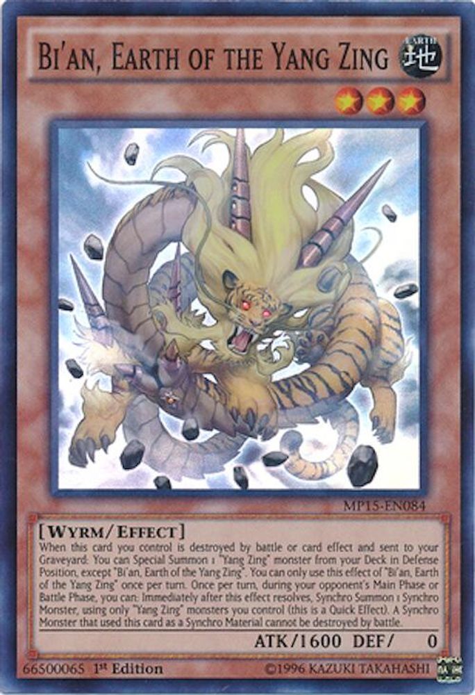 Bi'an, Earth of the Yang Zing (MP15-EN084) - Super Rare