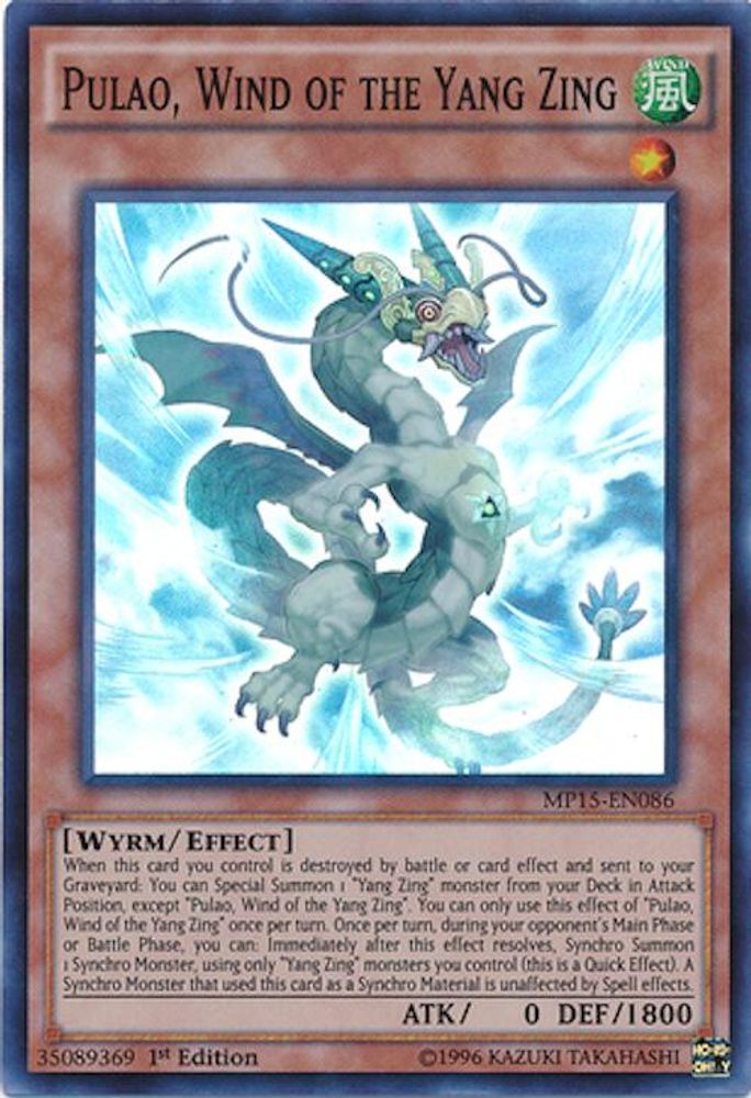 Pulao, Wind of the Yang Zing (MP15-EN086) - Super Rare