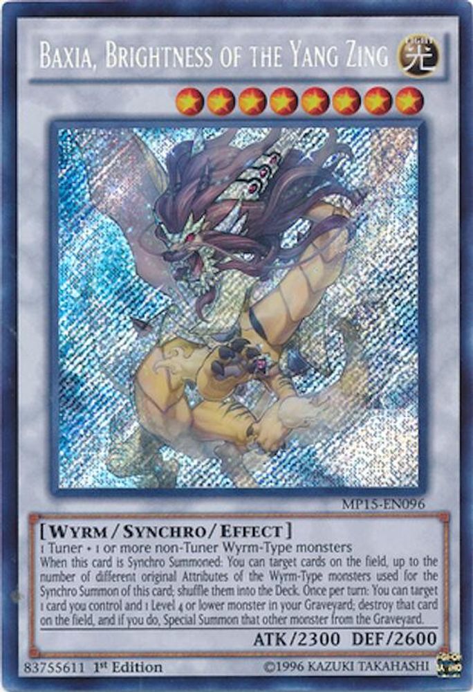 Baxia, Brightness of the Yang Zing (MP15-EN096) - Secret Rare
