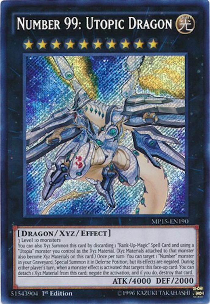 Number 99: Utopic Dragon (MP15-EN190) - Secret Rare
