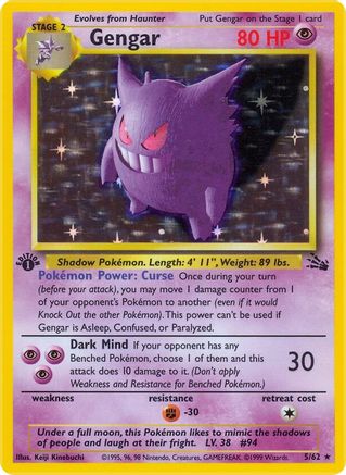 Gengar (5) (5) 005  - 1st Edition Holofoil - Holo Rare
