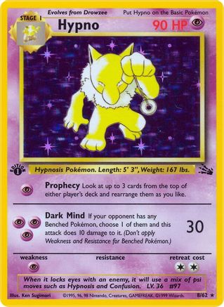 Hypno (8) (8) 008  - 1st Edition Holofoil - Holo Rare