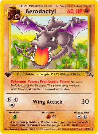 Aerodactyl (16) (16) 016  - 1st Edition - Rare