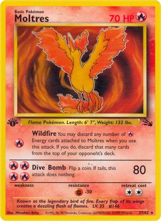 Moltres (27) (27) 027  - 1st Edition - Rare
