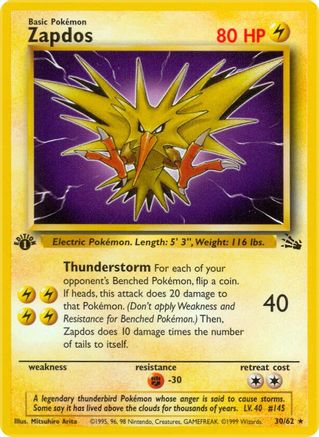Zapdos (30) (30) 030  - 1st Edition - Rare