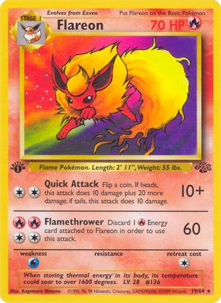 Flareon (19) (19) 019  - 1st Edition - Rare