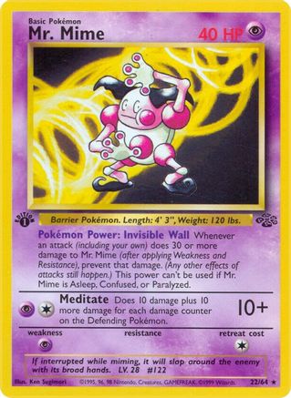 Mr. Mime (22) (22) 022  - 1st Edition - Rare