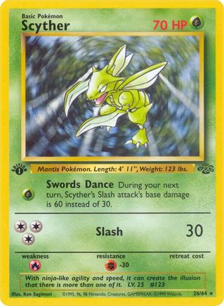 Scyther (26) (26) 026  - 1st Edition - Rare