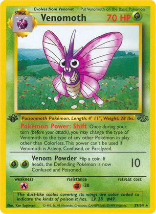 Venomoth (29) (29) 029  - 1st Edition - Rare